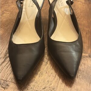 Elegant Black Leather Heels by Alfani size 6